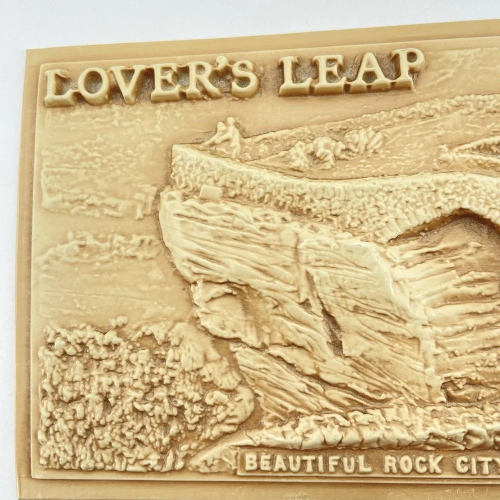Post Plex 3D Relief Postcard Rock City Gardens Lovers Leap 1958 Eden Plastics TN